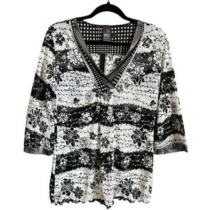 Anac Designed by Kimi Mesh Blouse Top